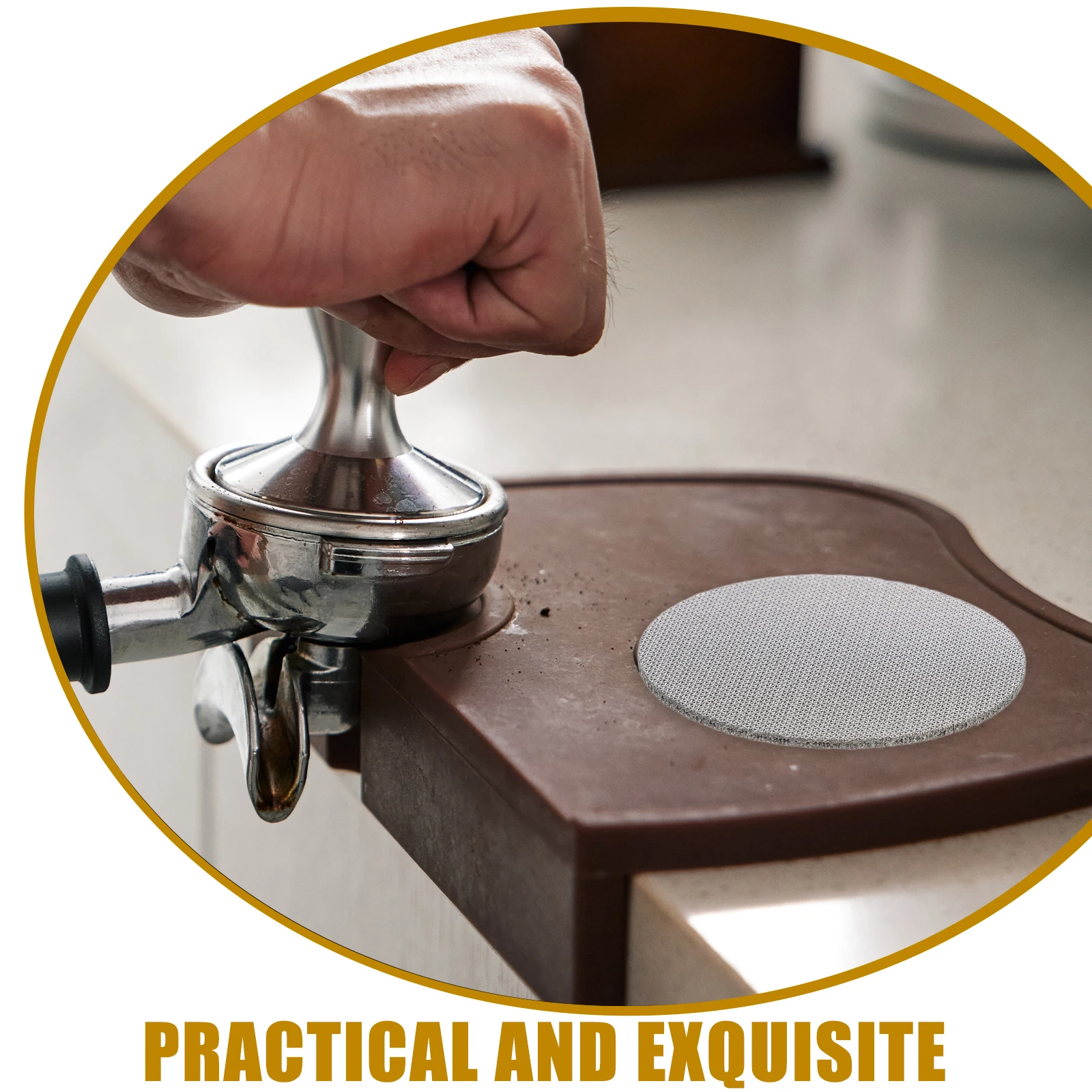 

4pcs 53.5Mm Espresso Puck Screen Stainless Steel Reusable Coffee Filter Mesh For Portafilter Basket Durable Universal Fit Metal