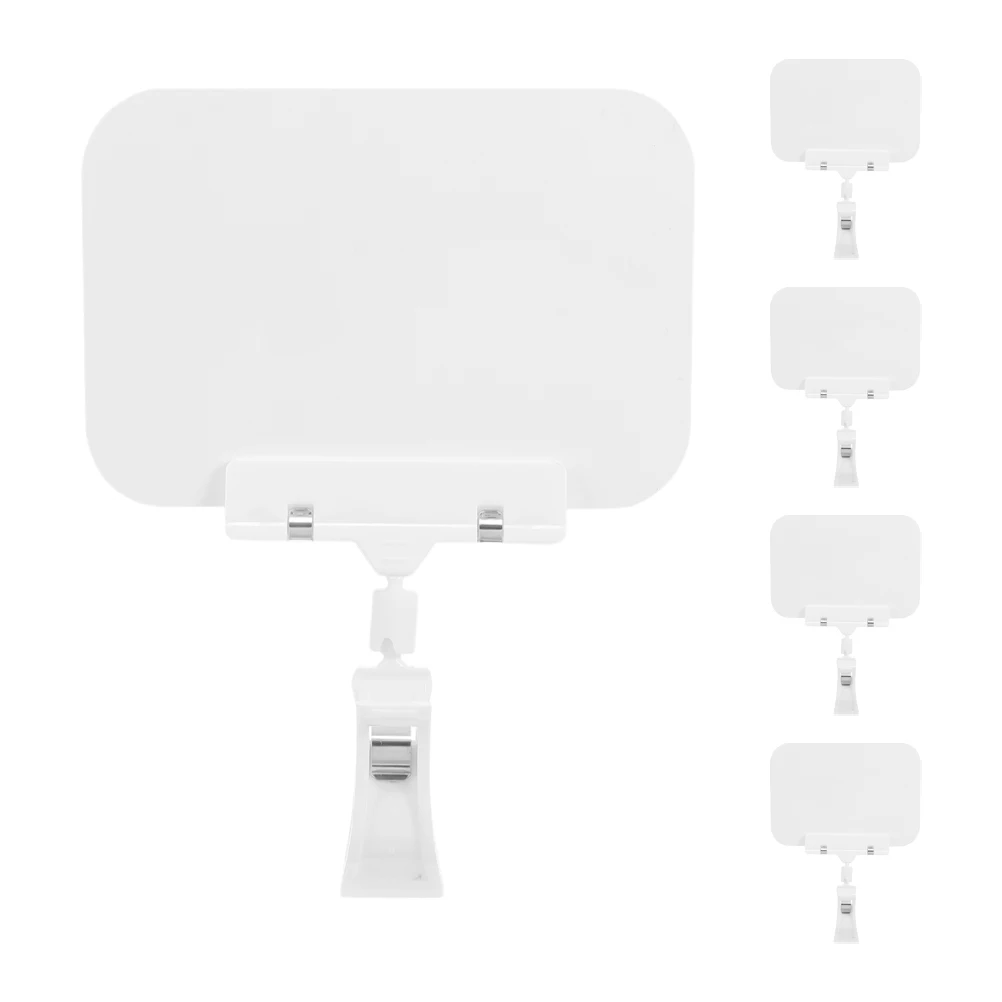 

5pcs Fruit Price Signs Holder Reusable Erasable Chalkboard Display Clips Mini Plastic Sign Holders For Retail Market Vendor