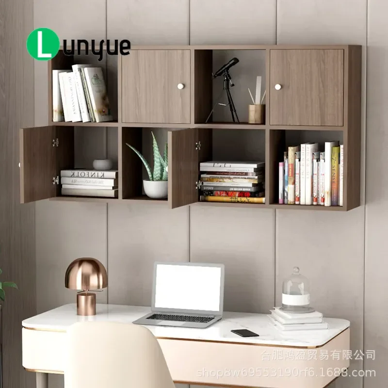 Wall Mounted Bookshelf Floating Wall Shelf Storage Cabinet Decorative Display Rack for Living Room Bedroom Home Organization