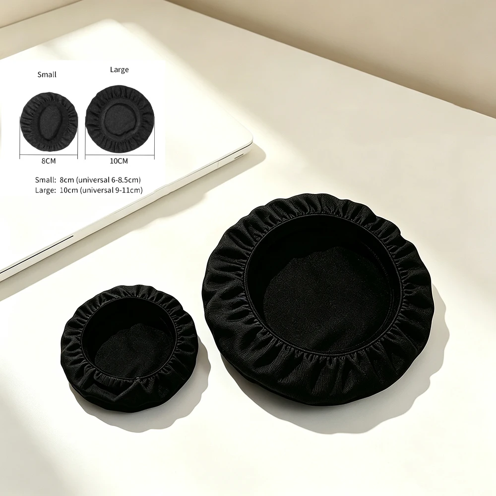 2Pcs/Set Reusable Lycra Elastic Headphone Ear Cup Cover Dust‑proof Sweat‑proof Protective Sleeve For Headset 6‑8.5cm /9‑11cm