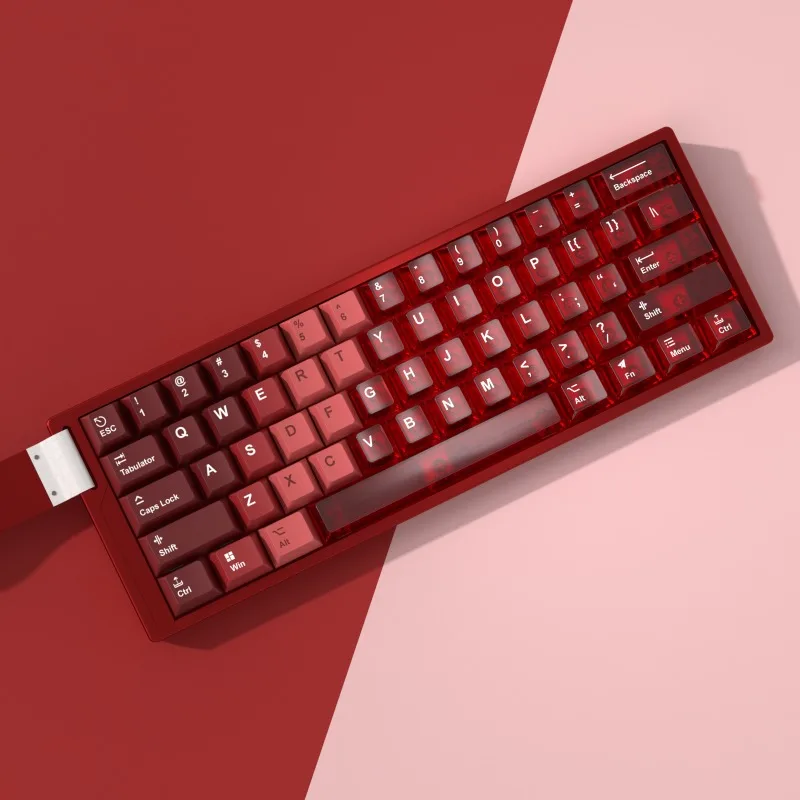 Spy Gradient Keycap PC Transparent Custom PBT Dye Sub Cherry Profile Keycaps Mechanical Keyboard for Wooing60he Mad60 ROG