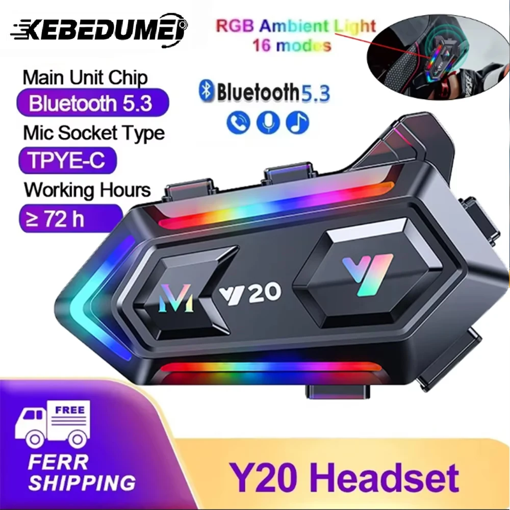 fone-de-ouvido-para-capacete-de-moto-sem-fio-a-prova-d'Agua-v53-ipx6-com-efeito-de-luz-rgb-colorido