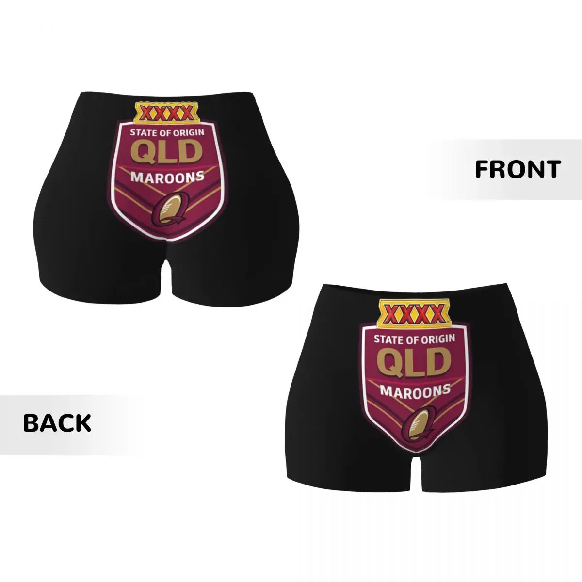 Pantaloncini da corsa per allenamento in palestra da donna con design esclusivo personalizzato Queensland Maroons Pantaloncini da yoga per motociclisti da pallavolo atletico