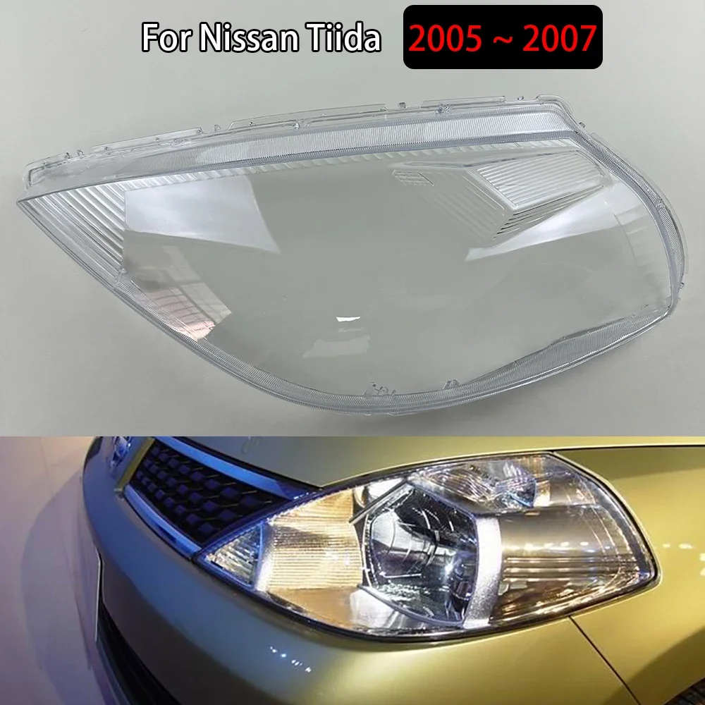 

For Nissan Tiida 2005 2006 2007 Headlamp Transparent Cover Headlight Shell Lampshade Case Plexiglass Replace Original Lens