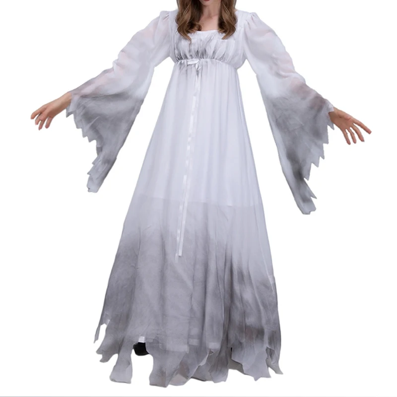 

Horror Zombie Cosplay Costumes Long Dress Halloween Ghost Vampire Bride Plays Ghost Festival Costume Women Vintage Streetwear