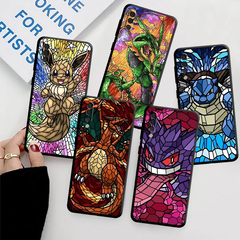 Case For Samsung Galaxy A50 A70 A20 A30 A20e A10e Note 20 Ultra 10 Plus 9 8 A05 A04 A03 Phone Cover Cartoon Pokemon EEVEE GENGAR