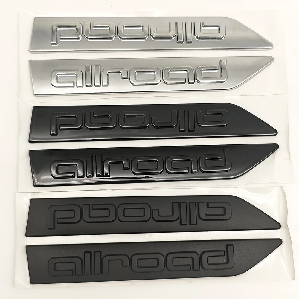 

2Pcs 3D ABS Car Styling Sticker Logo Allroad Emblem Side Fender Rear Trunk Badge Decals For Audi A4 B8 A6 C5 Quattro Accessories