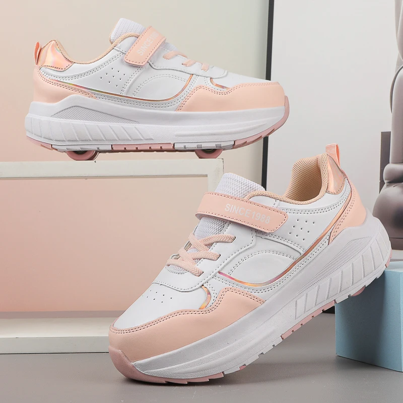 

Comfortable 2025 Winter New Heelys for Girls: Invisible 4-Wheel Auto-Retractable Wear-Resistant Walking Sports Shoes casual