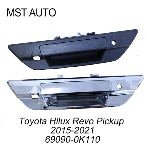 Manija de puerta trasera con orificios para llaves de cámara, color negro o cromado, 69090-0K110, para Toyota Hilux Revo 2015-2021 690900 K120
