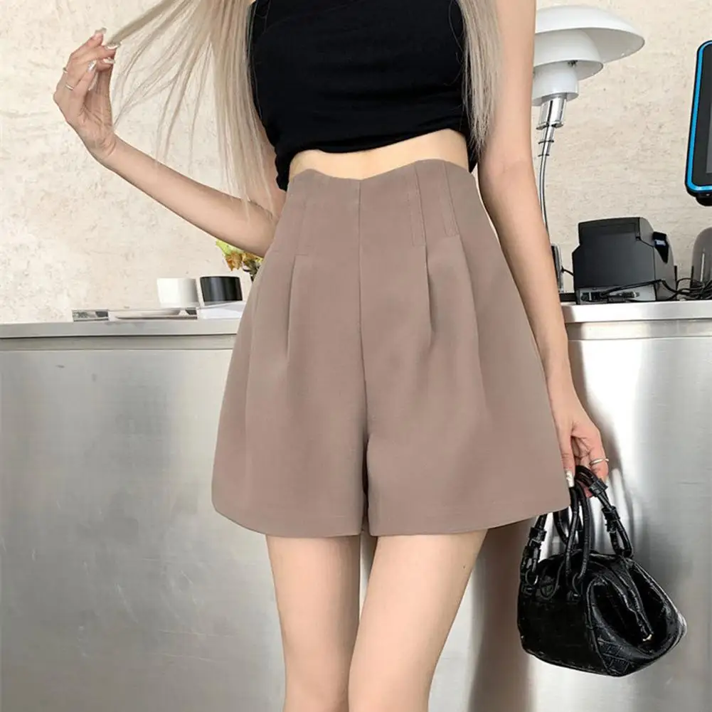 Плиссированные шорты с высокой талией femininos preto rosa шорты mulher verão 2024, мешковатые шорты Plissado для женщин casuais