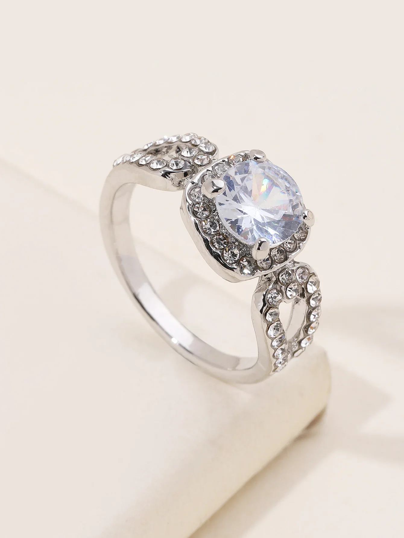 Exaggerated Fashion Diamond Set Index Finger Ring with Cold and Indifferent Style Instagram Trendy Ring