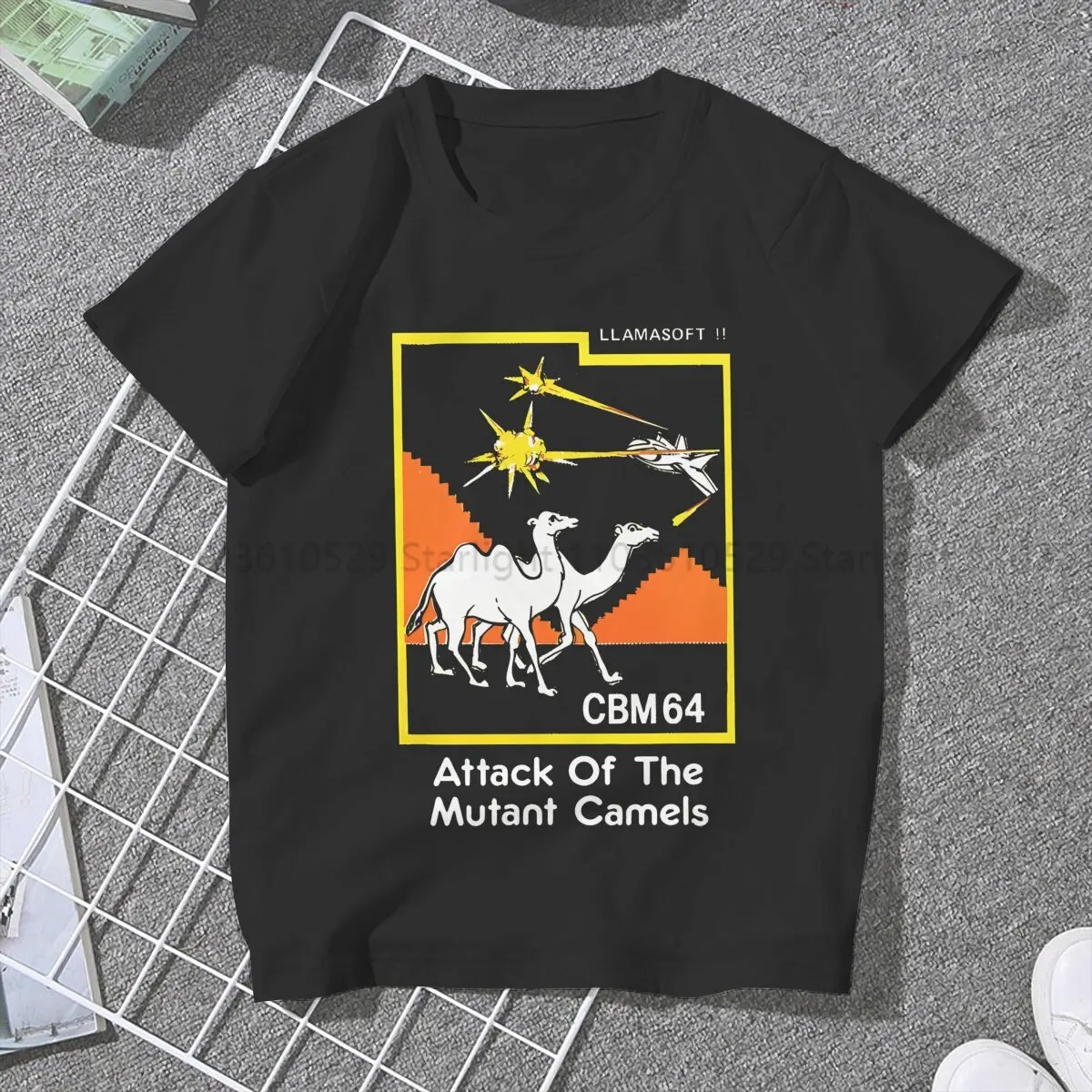 Attack Of The Mutant Camels Gaming Women's T Shirt Commodore C64 Girls Tees Kawaii Polyester Tops Graphic Tshirt y2k Hipster