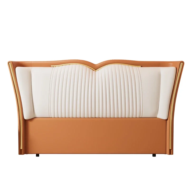New light luxury headboard, soft bag backrest board, simple and modern solid wood leather art technology cloth bedside