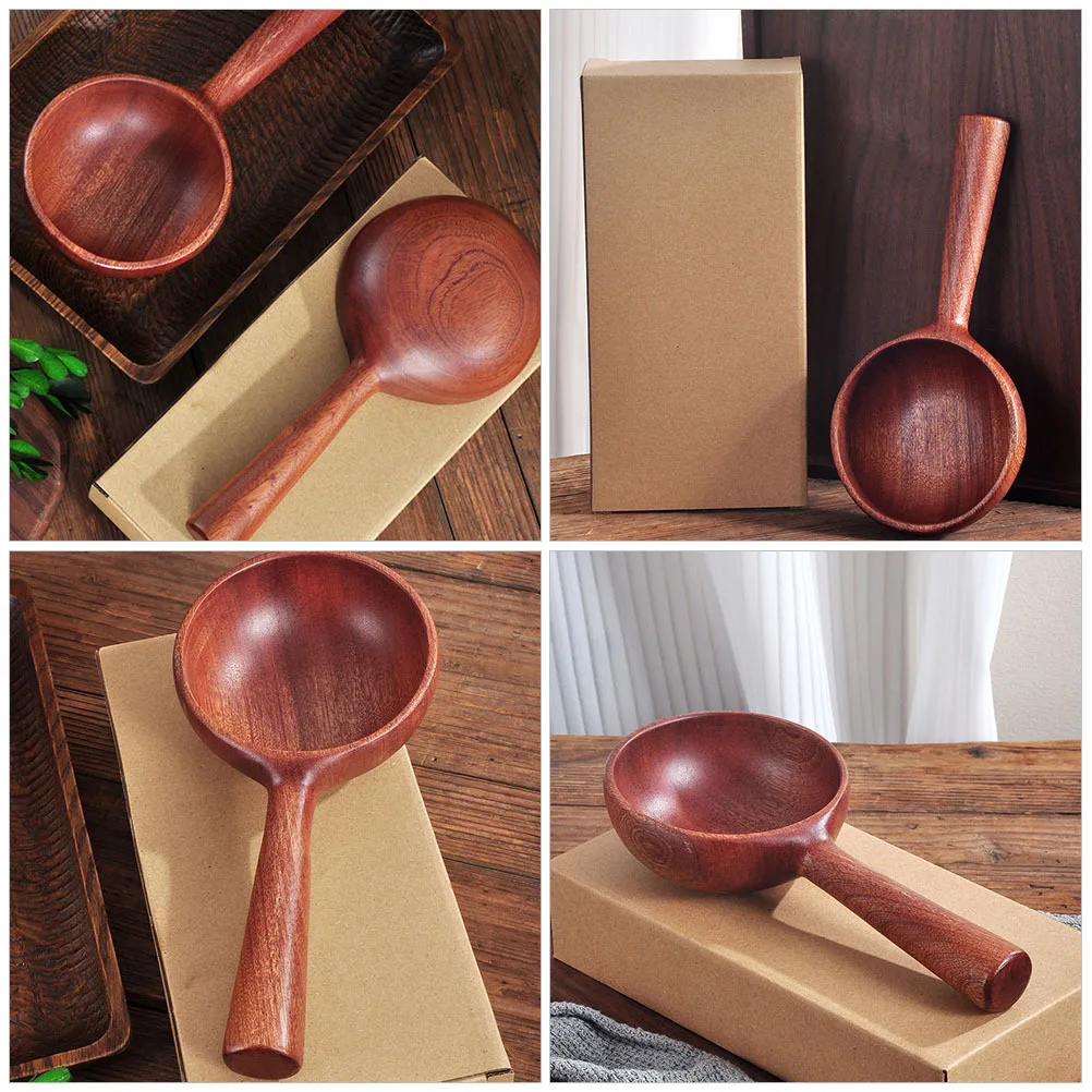 

Wooden Water Ladle Multi Function Large Capacity Kitchen Water Scoop for Gardening Cooking Bathing Home Use