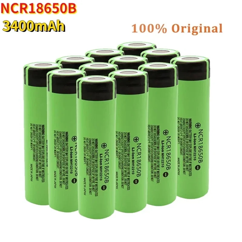 NCR18650 3400mAh 18650 Battery 3.7V 34B Ncr18650b Lithium Rechargeable Batteries for Toy Microphone Screwdriver Flashlight Cells