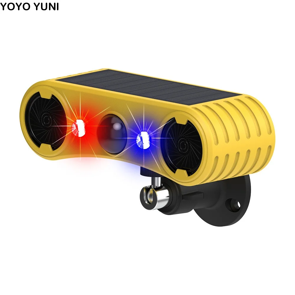 129db-ソーラーサウンドライトモーションセンサーアラーム内蔵-13-種類のサイレン赤青ストロボライトソーラー赤外線誘導アラーム