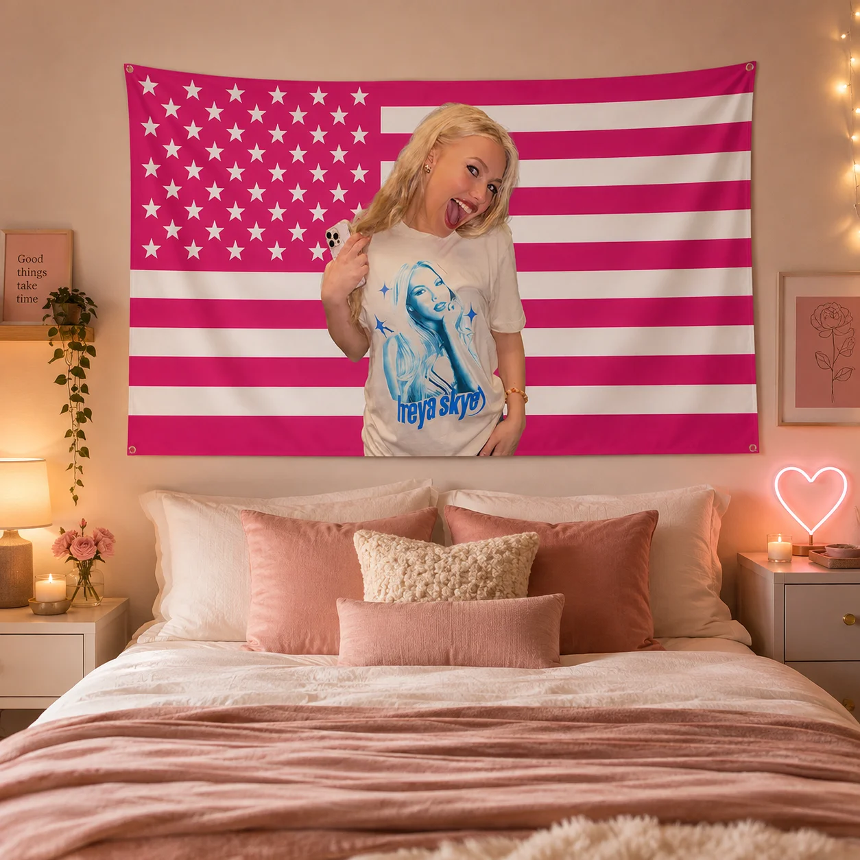 Freya Tapestry Skye Decorative Flags Double Stitched with 4 Brass Grommets Hanging Tapestry For Outdoor Indoor Room Decor