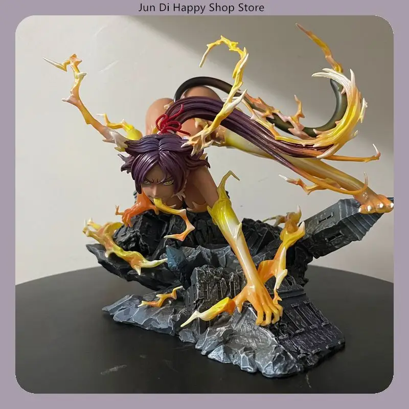 

23CM Bleach Yoruichi Shihōin Black Cat Form Anime Figure Model Statue Collection Desktop Decoration Ornament Toy Gift for Fans