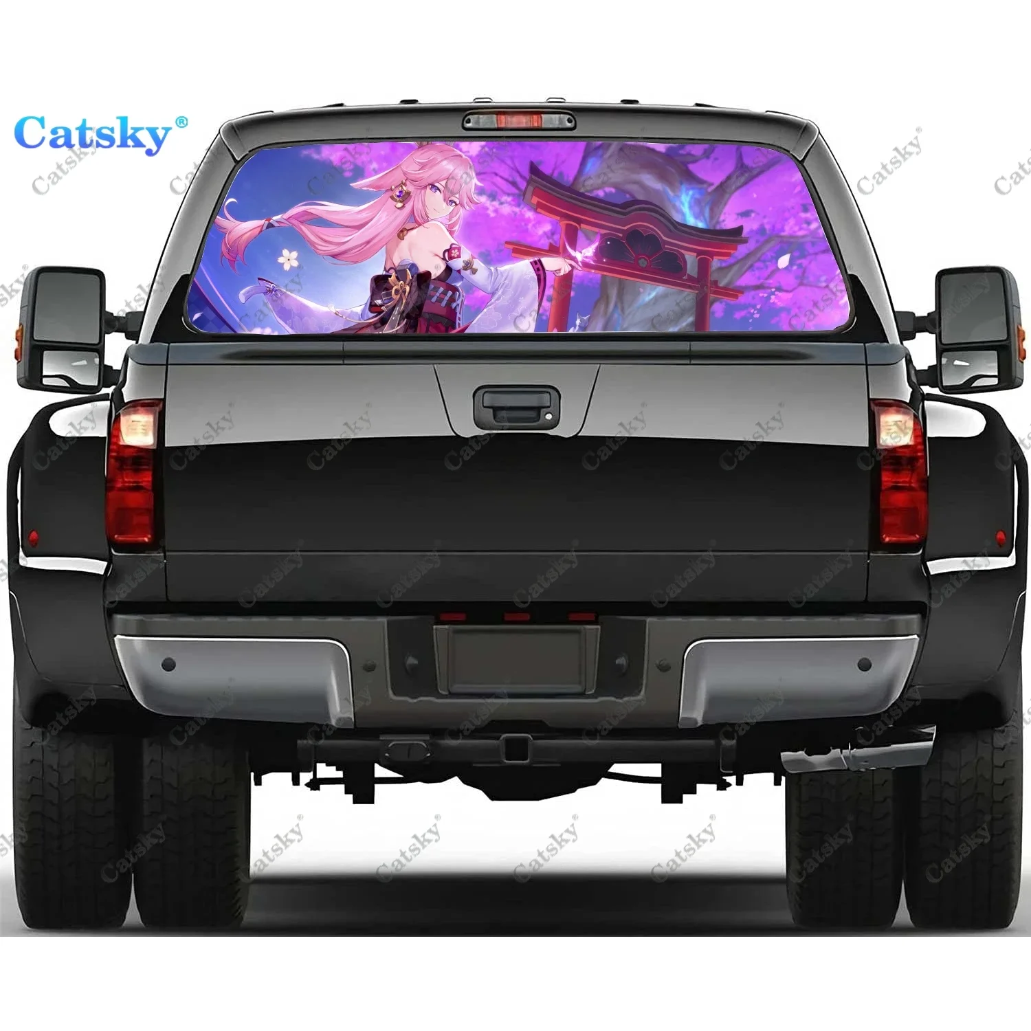 

Yae Sakura Houkai Gakuen Car Window Sticker Vinyl Semi-Transparent Display Truck Sticker Paint Wrap Car Decal Sticker