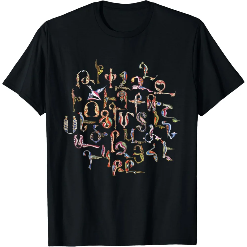 Armenian Alphabet Birds Armenia Symbols T-Shirt Short-sleeved Unisex Men Clothes Vintage Printed Trending Clothes Tops