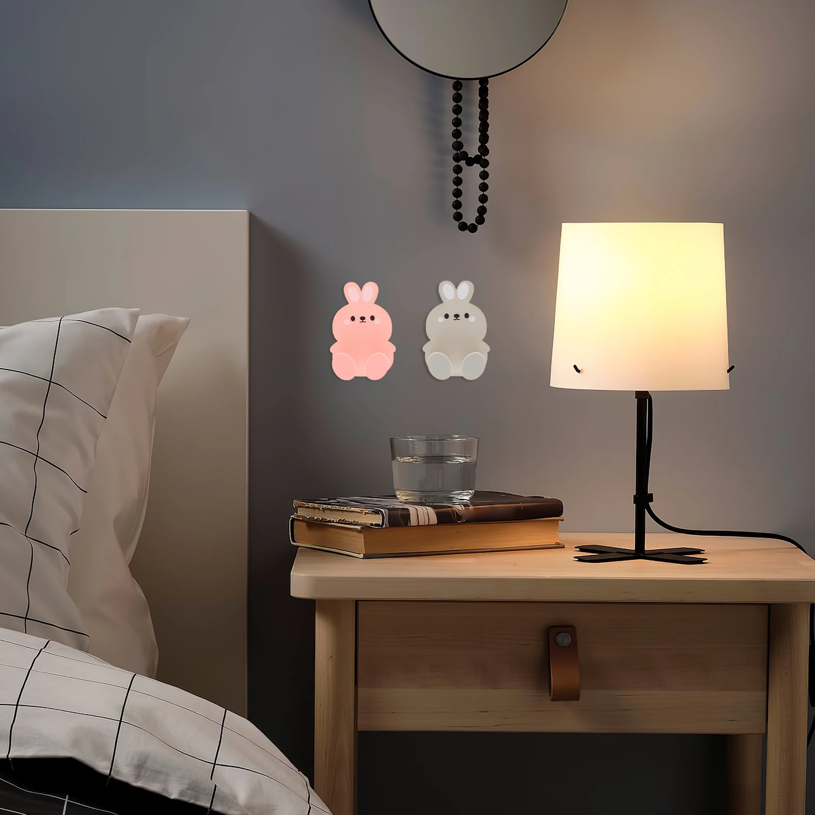 

5Pcs Versatile Bunny Design Hooks for Socket Holders and Wires No Residue Adhesive Space Saving Bag Hooks for Tables