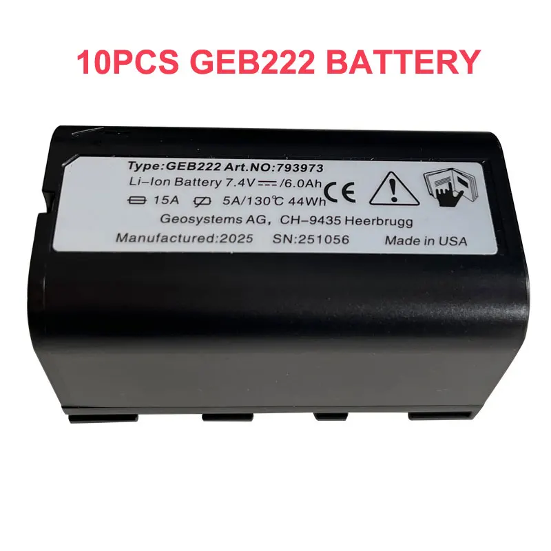 

10PCS GEB222 Battery For SWISS ATX1200 GPS1200 GRX1200 Total Stations 7.4V 6000mAh Surveying Instrument lithium