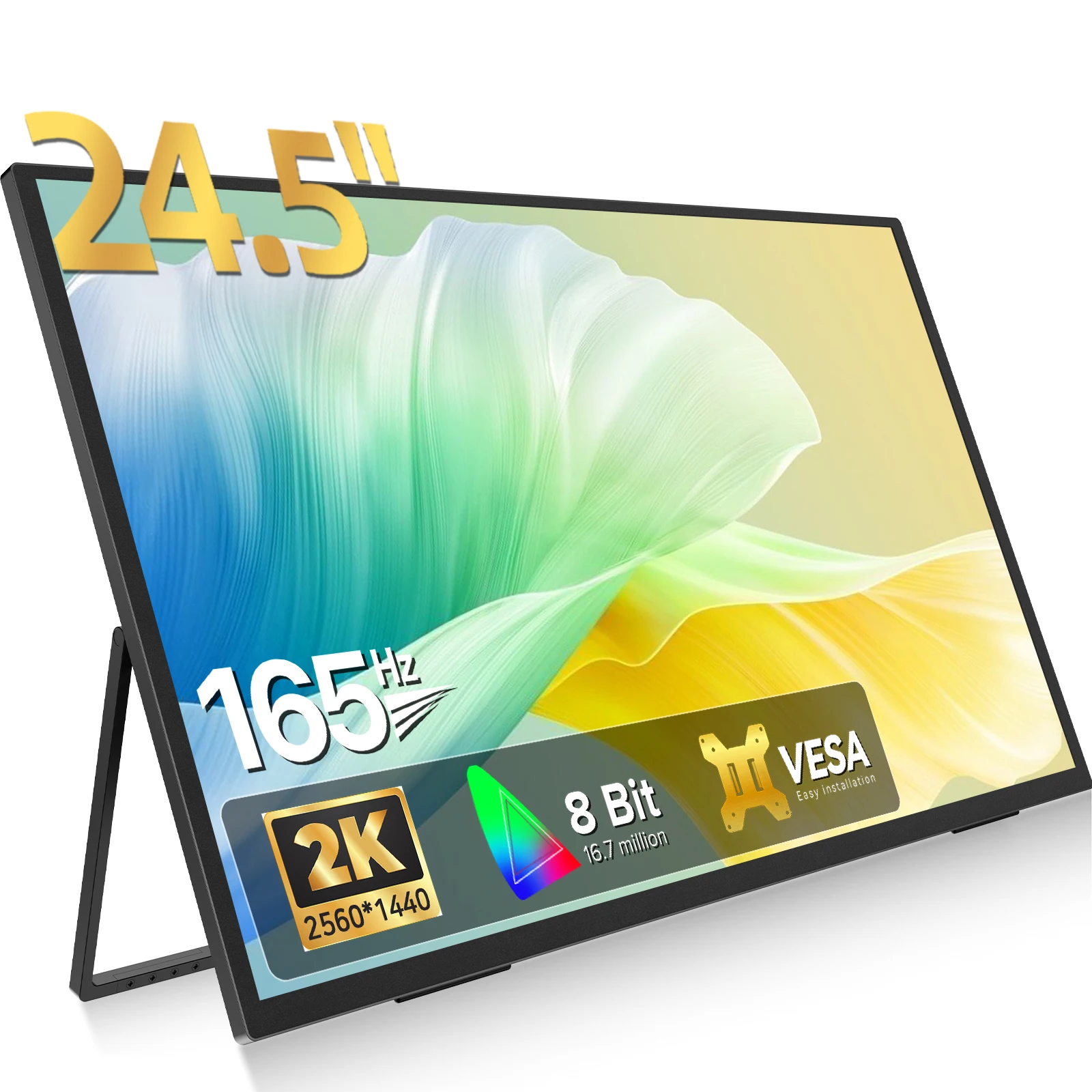 

UPERFECT 24.5" 165HZ Portable Gaming Monitor 2560x1440 HDR Large Display 180°Adjustable Stand Travel Second Screen For Laptop