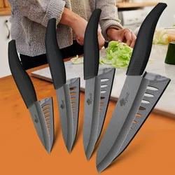 Ceramic Knives 3 4 5 6 inch Chef Black Zirconia Ceramic Blade Single Knife for Kitchen 4 Colors Handle Japanese Cooking Tools