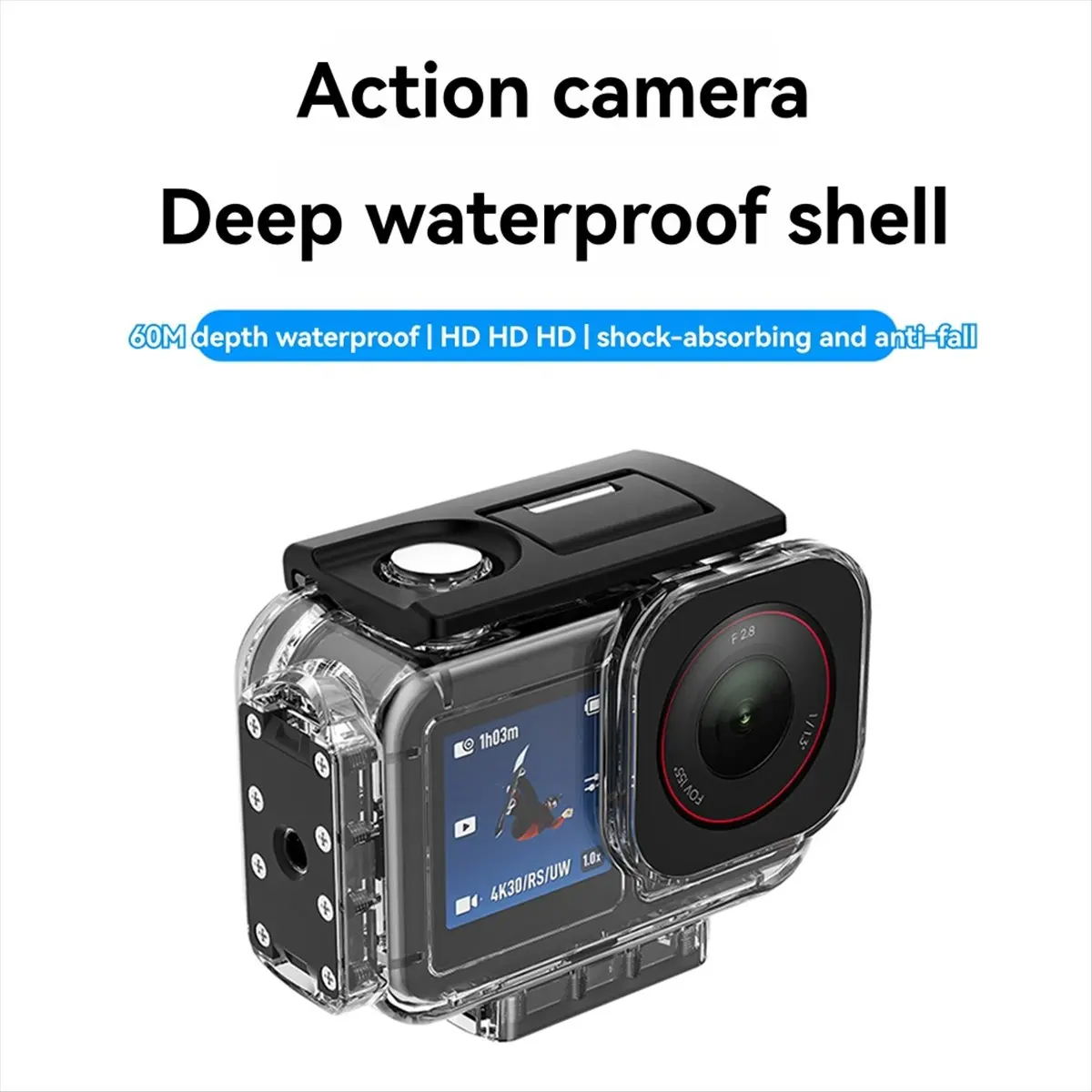 A14M For Action 5pro/4/3 Waterproof Housing, Diving Housing, Lens Cover Accessories 60m Protective Housing, Sports Camera