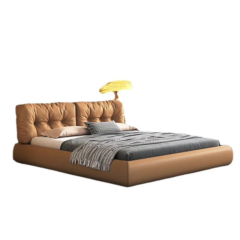 Modern simple fabric bed 1.8 meters master bedroom small apartment Italian minimalist technology cloth cloud bed soft bed