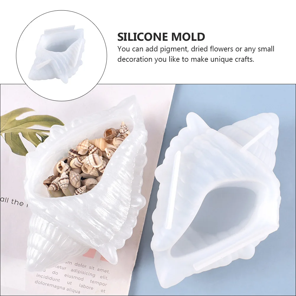 

Conch Storage Mold Silicone Craft Accessories DIY Reusable Epoxy Resin Tool Translucent Shiny Durable Soft Hygienic Jewelry
