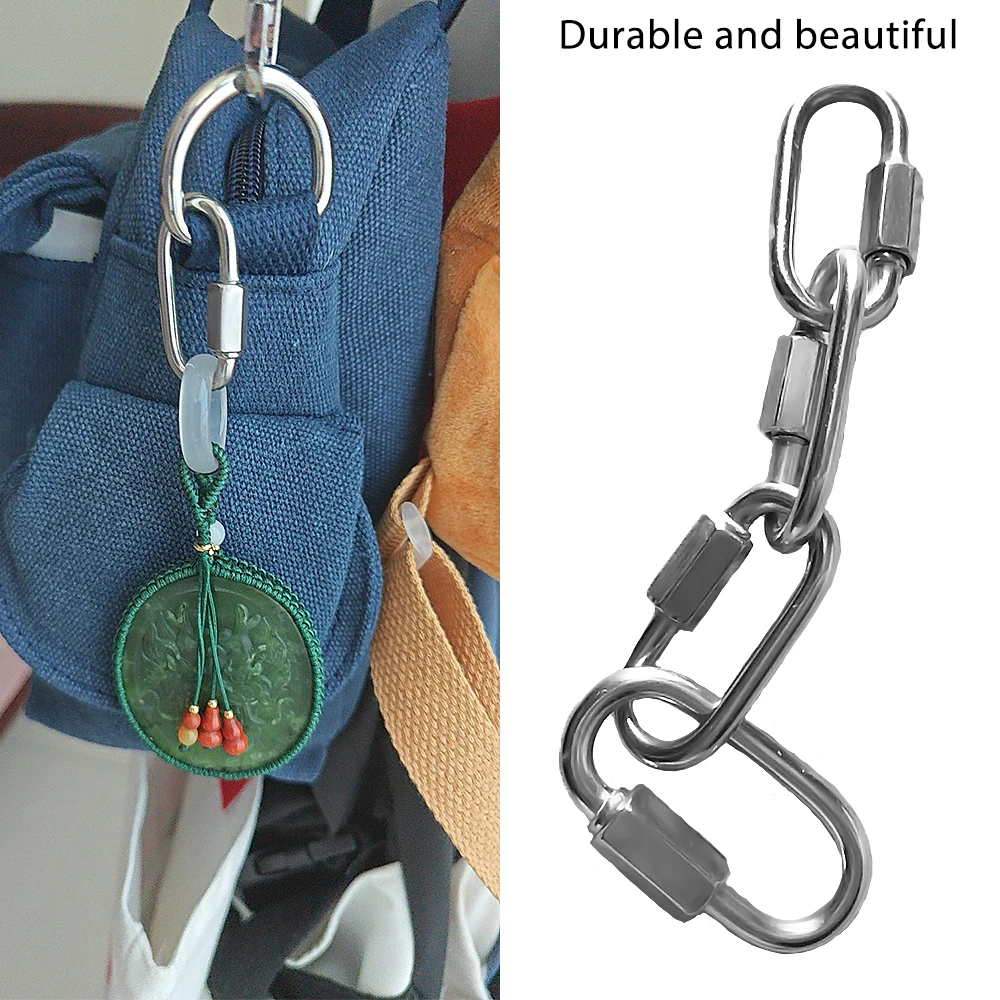 2-5pcs Heavy Duty Quick Link Loop Lock Buckle Stainless Steel Safety Hook Waterproof Pet Key Chain For Outdoor Travel Equipment