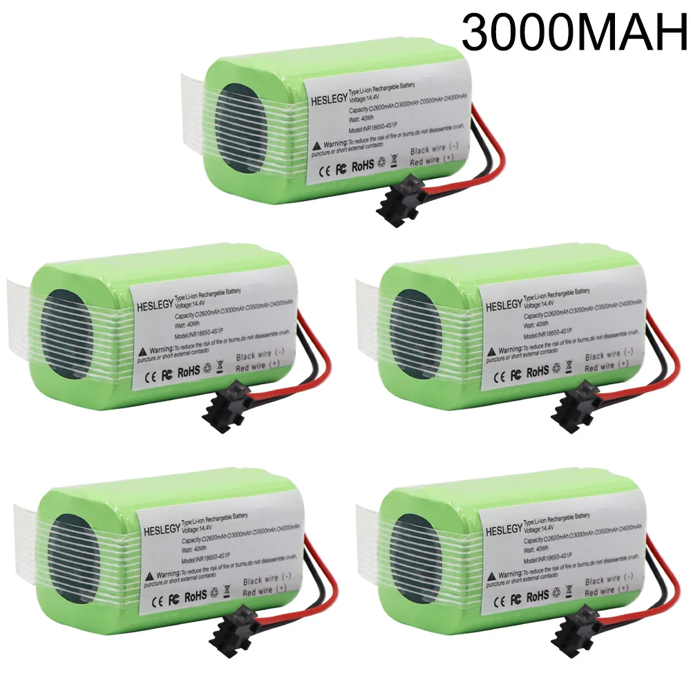 

14.4V 3000mAh Li-ion Battery for Conga Excellence 950 990 1090 1790 1990 Deebot N79S N79 DN622 Eufy Robovac 11S 12 X500 1-10PCS