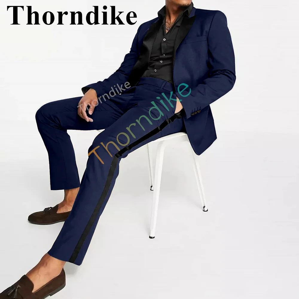 Thorndike New Arrival Trend Groom Light Green Casual Style Tuxedo Wedding Suit Peak Lapels Party Jacket Men Blazer 2 Piece Set