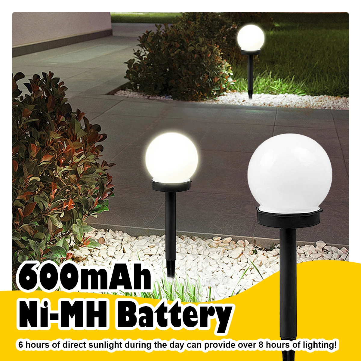 

Украшение газона, солнечный глобус, 10 см, светодиодный, IP55, водонепроницаемый, 3000 К, цветовая температура, уличный сад, двор, ландшафтное освещение, система