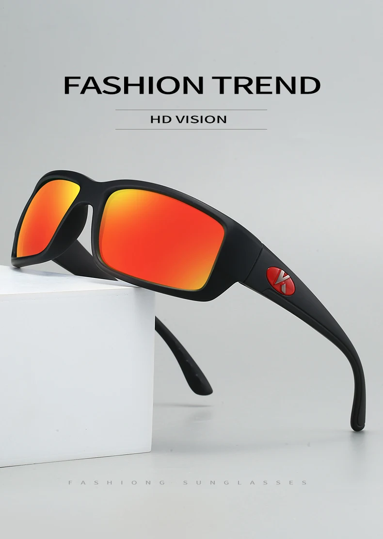 KAROS Polarisierte Sport-Sonnenbrille UV400 Anti-UV Herren Damen Wandern Radfahren Brillen mit Box Stoffbeutel YZ2028 – Detail 1