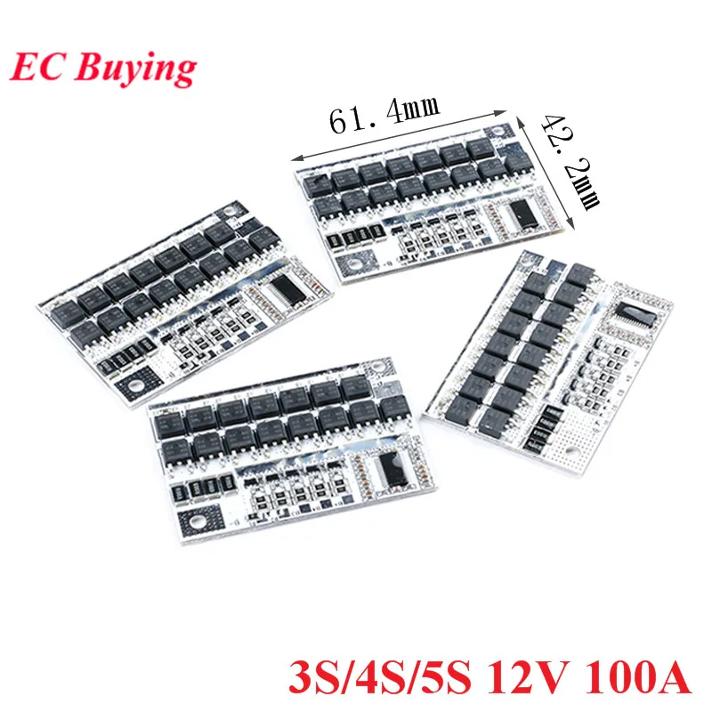 5S 4S 3S BMS 100A 21V 18V 16.8V 12V 18650 Li-ion LMO Ternary Lithium Battery Protection Circuit Board Balance Charging