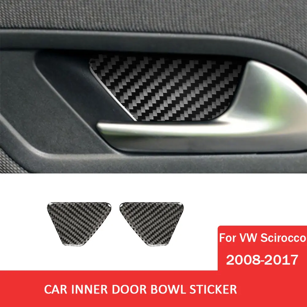 

Car Inner Door Bowl Trim Sticker Carbon Fiber Decoration Cover for Volkswagen VW Scirocco 2008-2017 Auto Interior Accessories