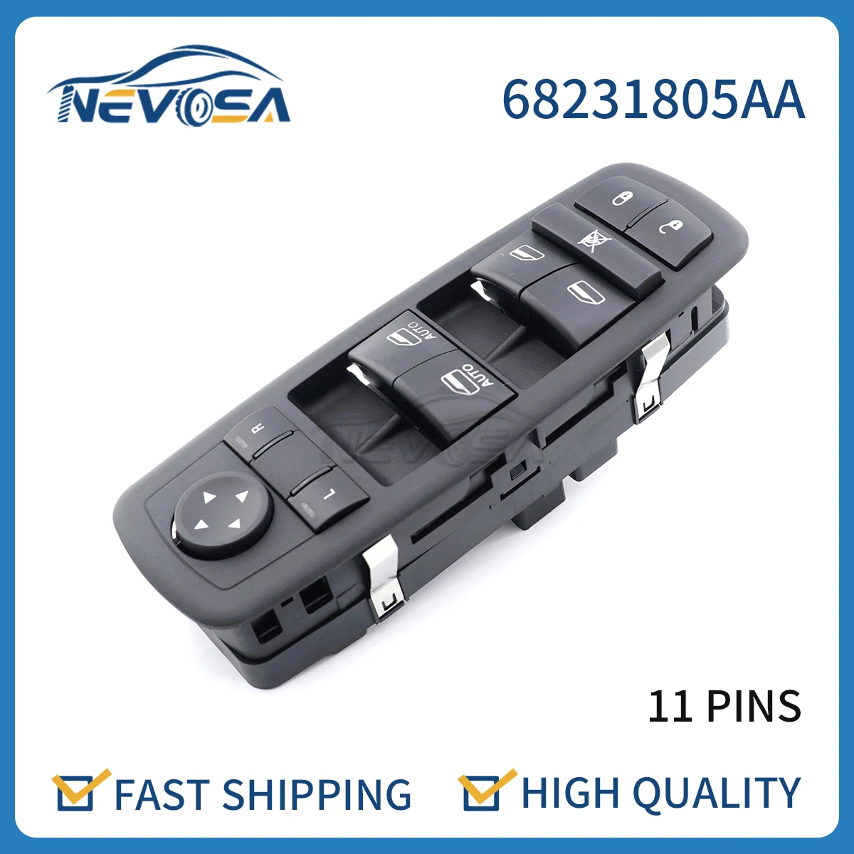 

Nevosa 68231805AA 68139805AB Car Master Power Control Window Switch For Chrysler 300 200 For Dodge Charger Ram 1500 2011-2016