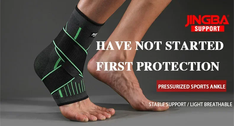 Adjustable Ankle Support Compression Ankle Brace Protector for Running Soccer Basketball Nylon Knitted Bandage Ankle Strap