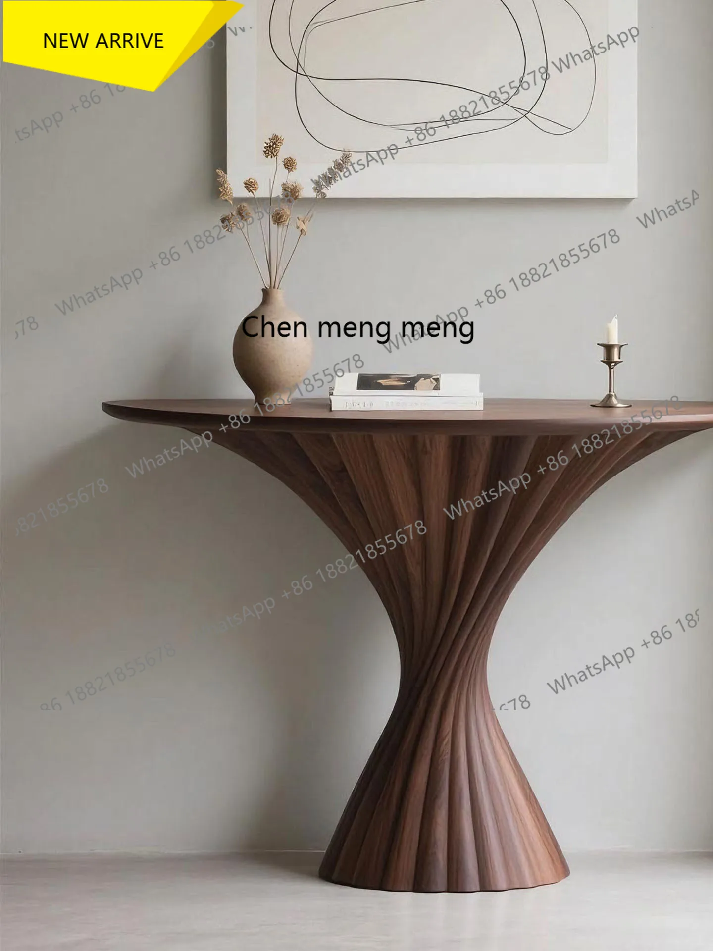 

M138 North American Black Walnut Entryway Table Modern Light Luxury Solid Wood Console Table Hallway Entryway Wall-Mounted Entry