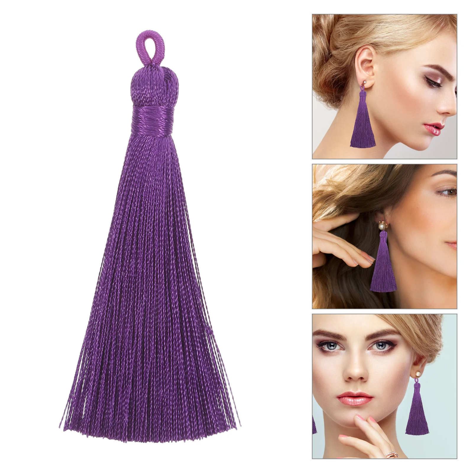 

20 pcs Ice Silk Earrings Tassel Long Color Lightweight Hanging Pendant For Diy Keychain Bracelet Eardrop Jewelry