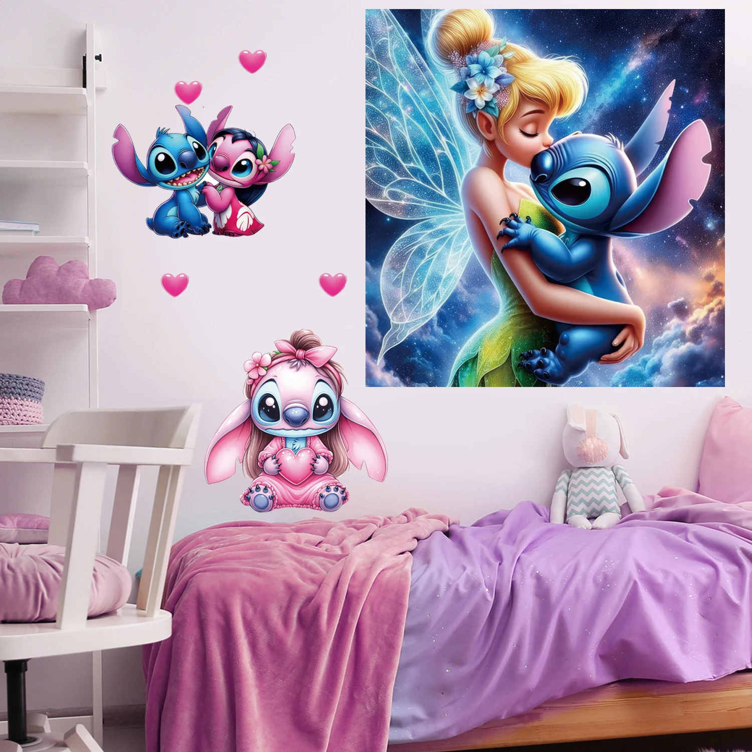 Ci en decoración de paredes: ¿Cómo las pegatinas de Lilo y Stitch transformaron mi cuarto de niña?