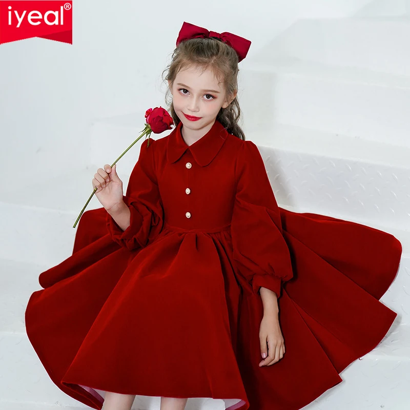 IYEAL 2-10 Years Girls High Quality Dress Young Girls Long Dresses for Formal Occasions Wedding Birthday Party Evening Dresses