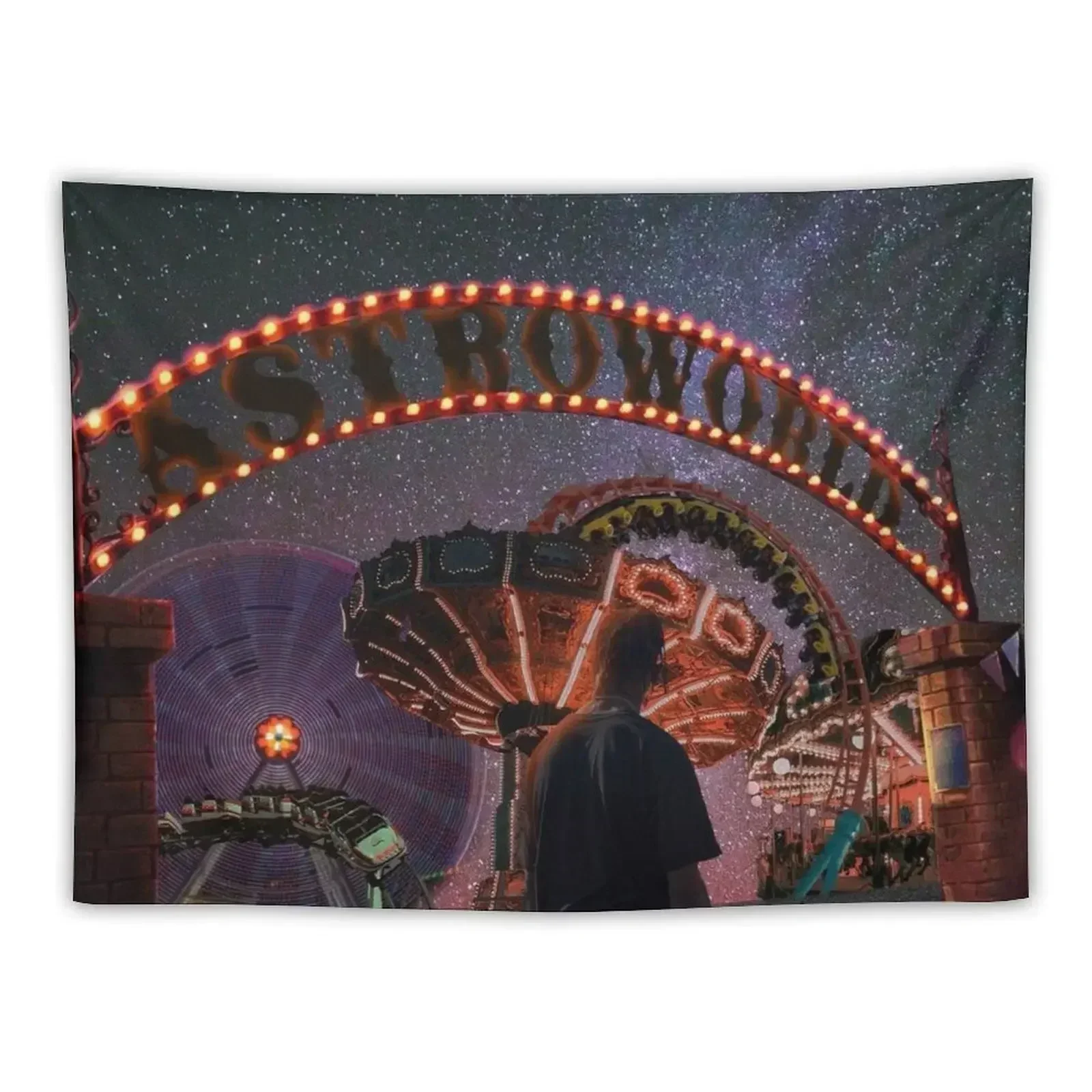 Greetings from Astroworld fan cover Tapestry Home Decoration Home Supplies Aesthetic Room Decor Korean Tapestry