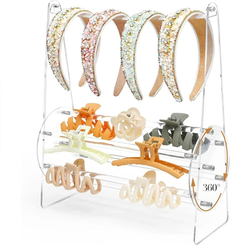 Sturdy Acrylics Headband Display Stand Organizers for Women Detachable Clear Designs Hair Accessory Storage Rack