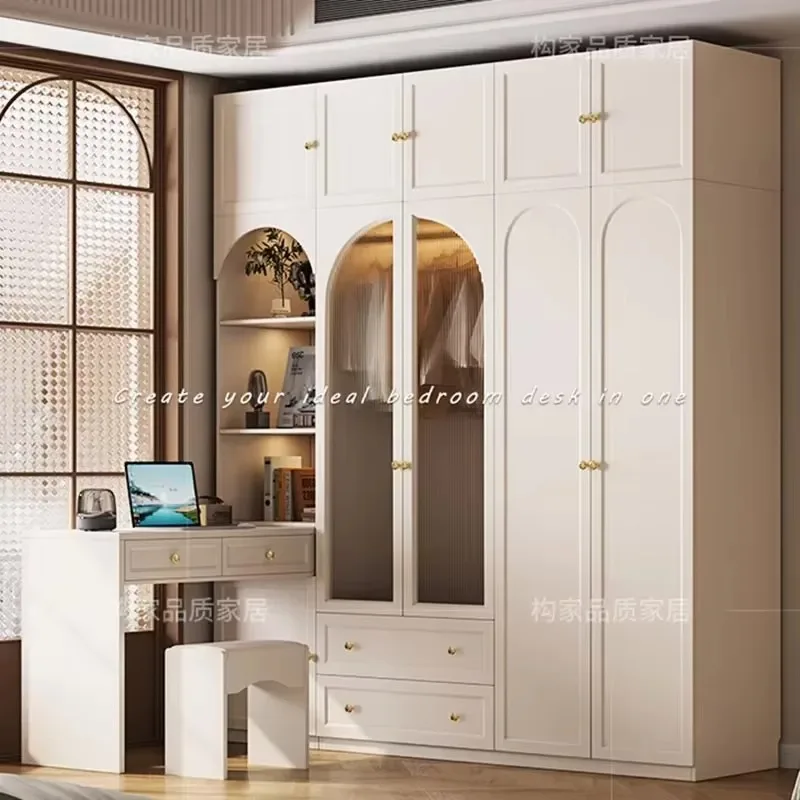 Luxury Glass Doors Wardrobes Orgnizer Modular Display White Wardrobe Storage Organizer Stylish Armario De Ropa Bedroom Furniture