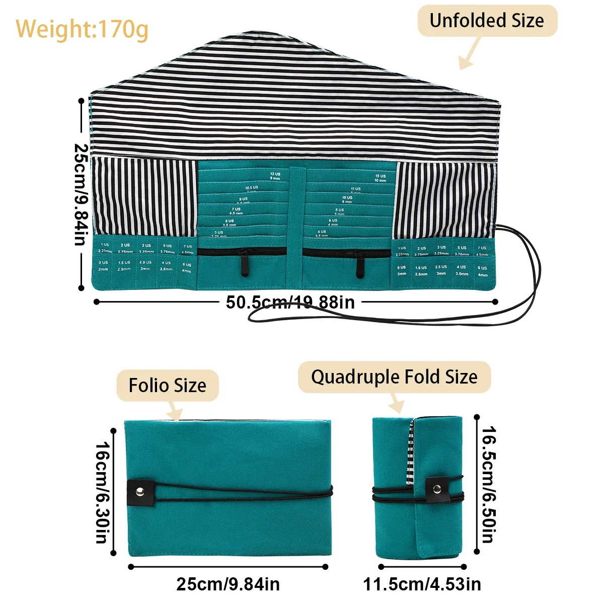 Nuova borsa vuota per ferri da maglia borsa per uncinetto impermeabile Organizer borse pieghevoli per accessori per strumenti di cucito