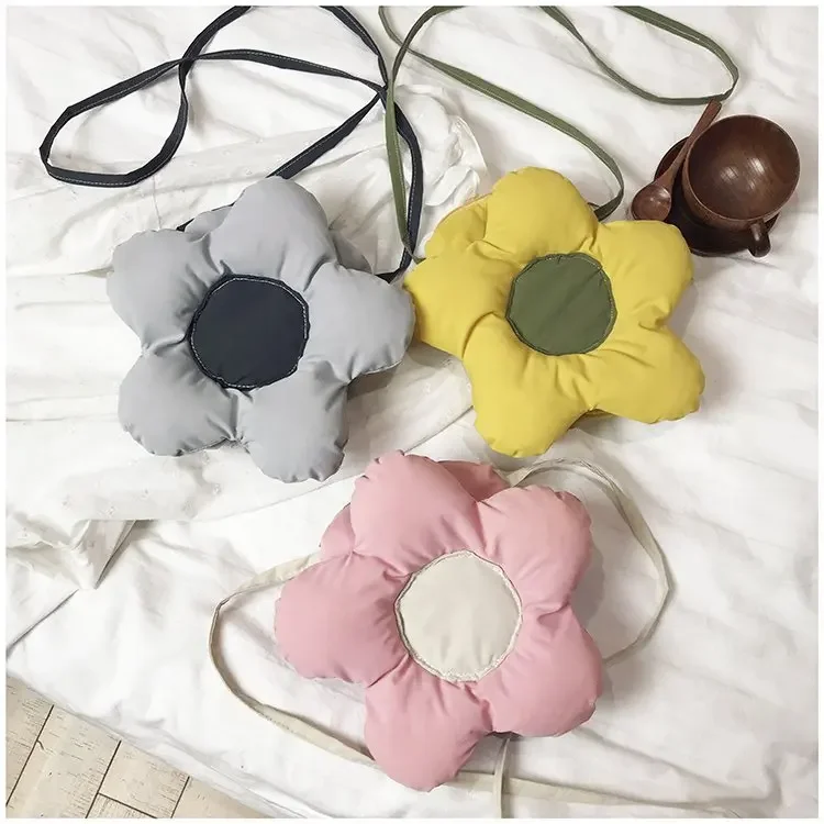 Harajuku Style Ulzzang Net Red Same Casual Candy Flower Plush Bag Women One Shoulder Bag Cross Backpack Chest Bag Gift