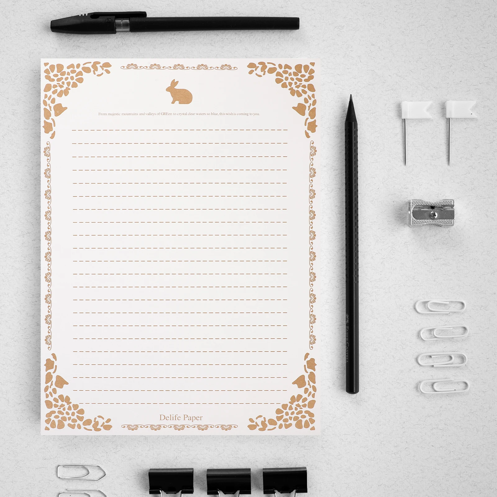 

A4 Lined Letter Paper Decorative Writing Stationery for Notes Love Letters Calligraphy Greeting Cards Blank